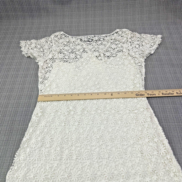 Ralph Lauren LRL Lace Dress Large White Crochet Floral Lined Cottagecore‎ Boho - Picture 9 of 9